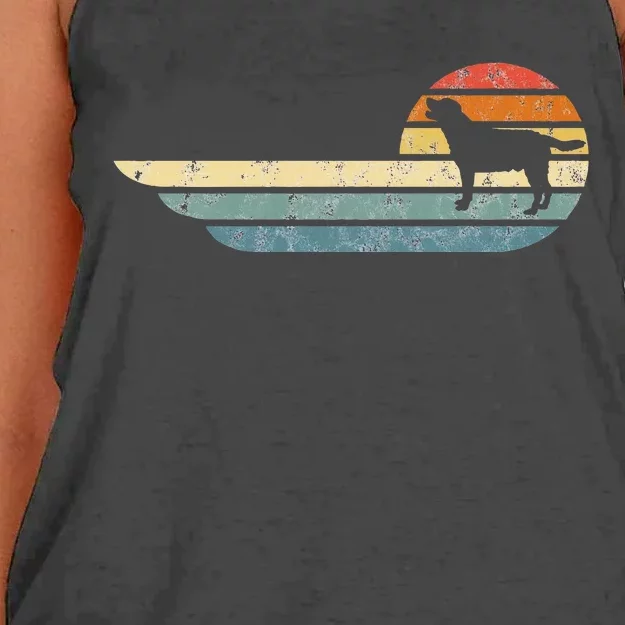 Retro Labrador Yellow Lab Golden Black Lab Chocolate Women's Knotted Racerback Tank