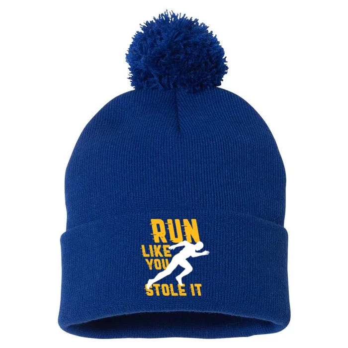 Run Like You Stole It Funny Running Jogging Workout Fitness Gift Pom Pom 12in Knit Beanie