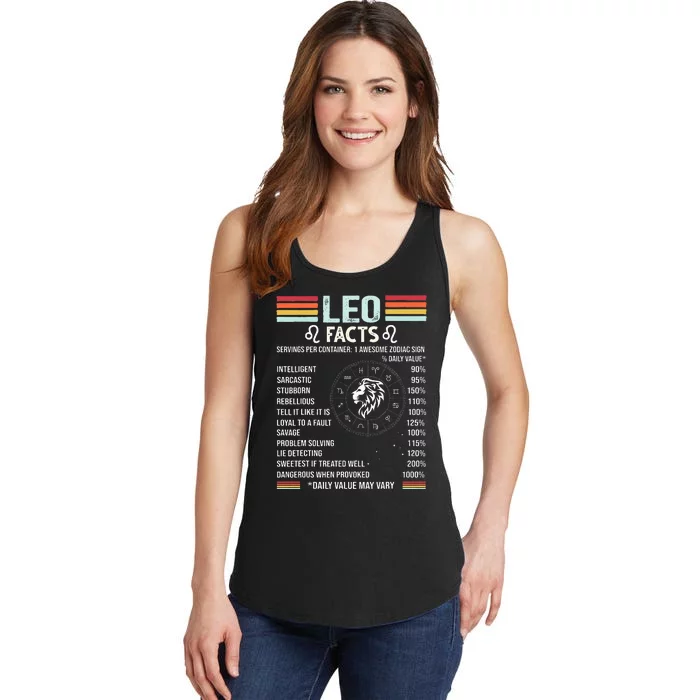 Retro Leo Zodiac Sign Astrology July August Birthday Leo Ladies Essential Tank