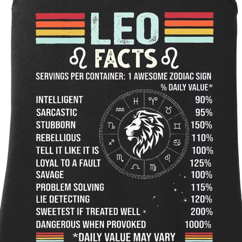 Retro Leo Zodiac Sign Astrology July August Birthday Leo Ladies Essential Tank