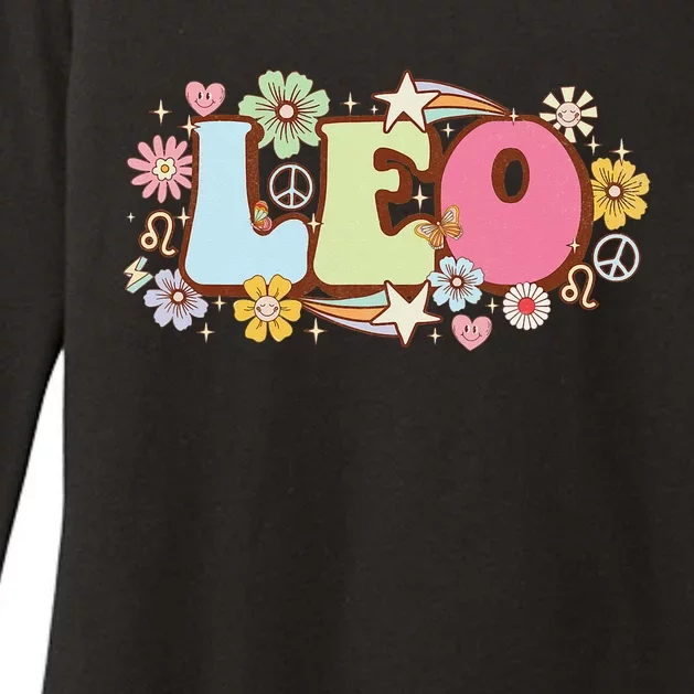 Retro Leo Zodiac Sign astrology July August Birthday Leo Womens CVC Long Sleeve Shirt