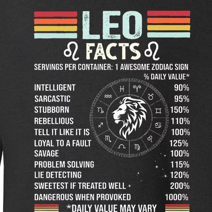 Retro Leo Zodiac Sign Astrology July August Birthday Leo Toddler Sweatshirt