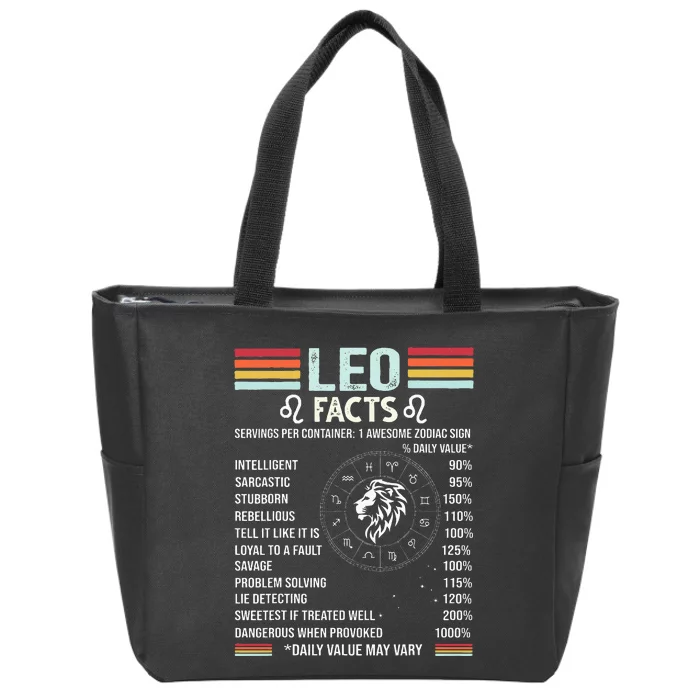 Retro Leo Zodiac Sign Astrology July August Birthday Leo Zip Tote Bag