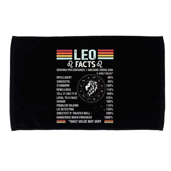 Retro Leo Zodiac Sign Astrology July August Birthday Leo Microfiber Hand Towel