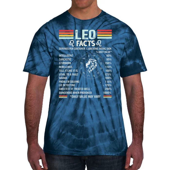 Retro Leo Zodiac Sign Astrology July August Birthday Leo Tie-Dye T-Shirt