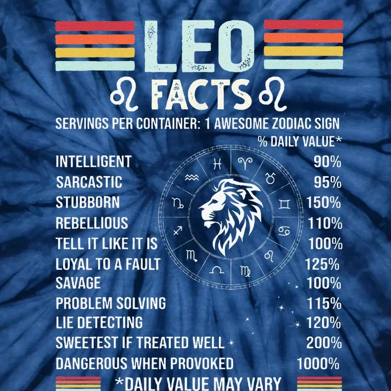 Retro Leo Zodiac Sign Astrology July August Birthday Leo Tie-Dye T-Shirt