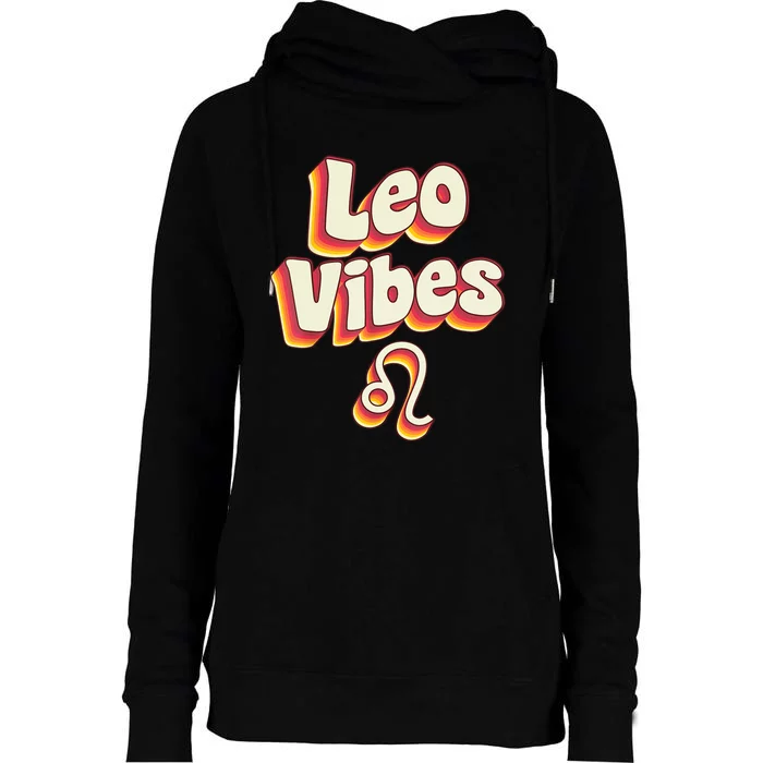 Retro Leo Zodiac Sign astrology July August Birthday Leo Womens Funnel Neck Pullover Hood