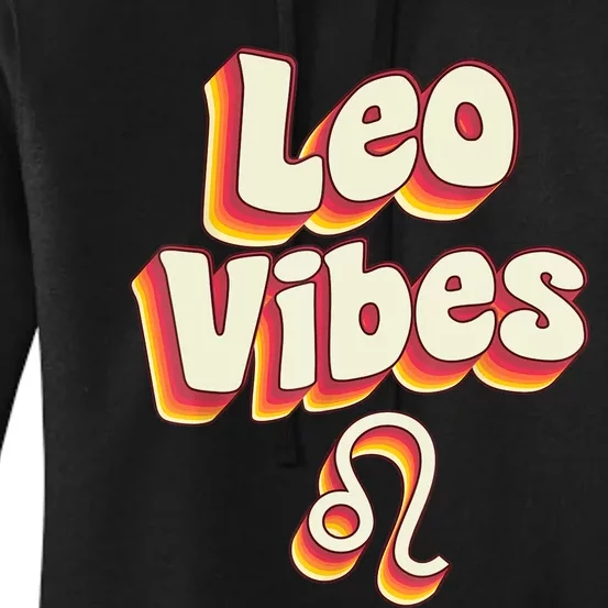 Retro Leo Zodiac Sign astrology July August Birthday Leo Women's Pullover Hoodie