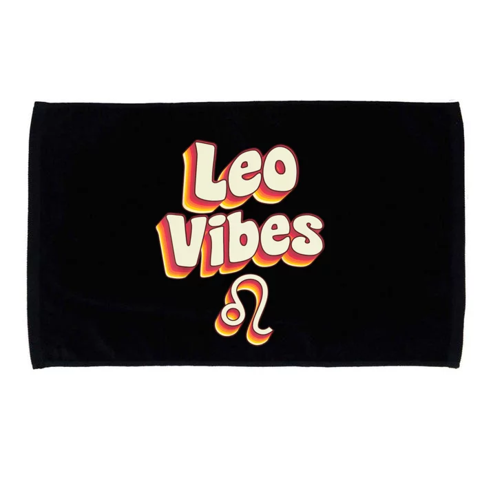 Retro Leo Zodiac Sign astrology July August Birthday Leo Microfiber Hand Towel