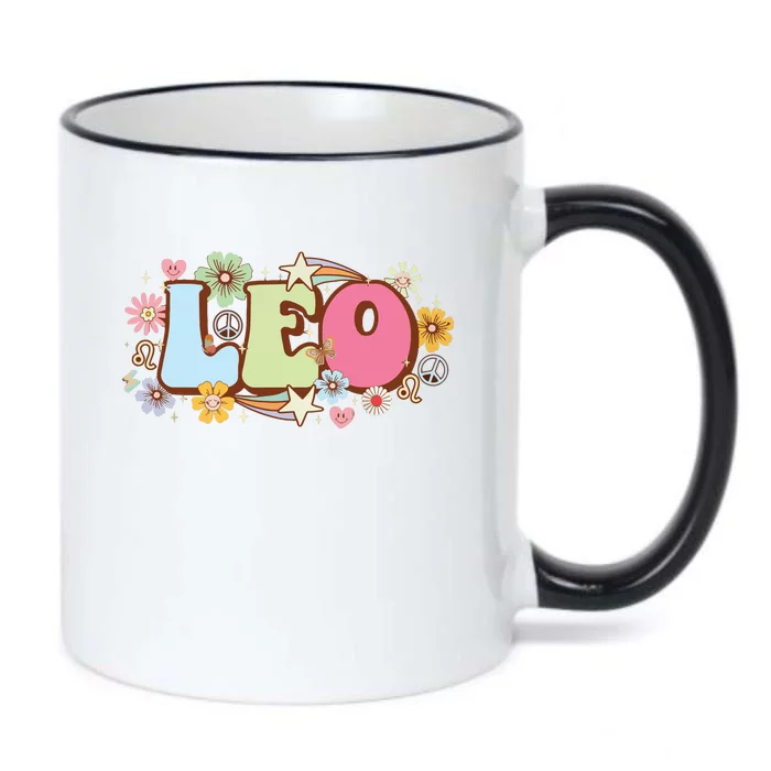 Retro Leo Zodiac Sign Astrology July August Birthday Leo Black Color Changing Mug