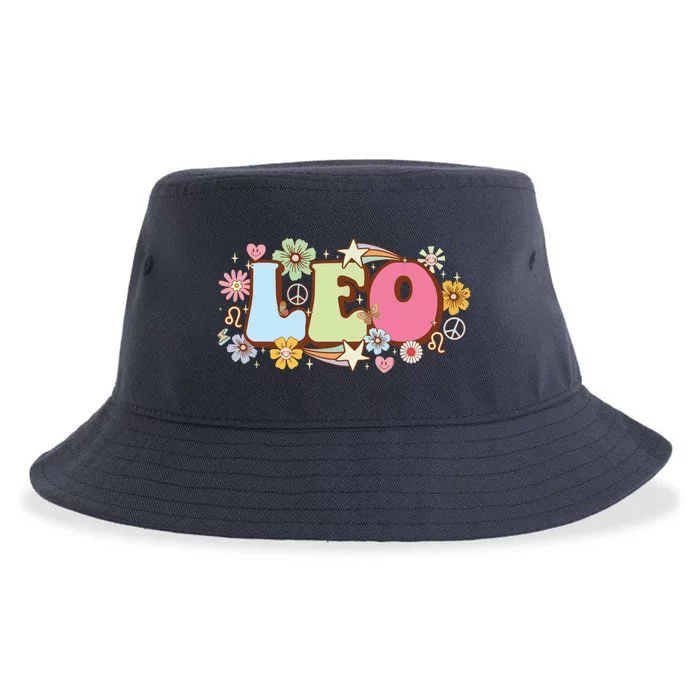 Retro Leo Zodiac Sign Astrology July August Birthday Leo Sustainable Bucket Hat