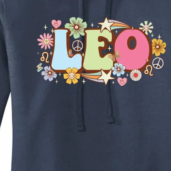 Retro Leo Zodiac Sign Astrology July August Birthday Leo Women's Pullover Hoodie