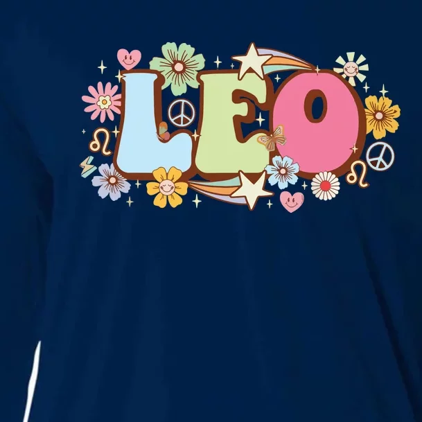 Retro Leo Zodiac Sign Astrology July August Birthday Leo Cooling Performance Long Sleeve Crew