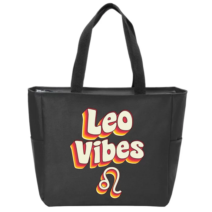 Retro Leo Zodiac Sign Astrology July August Birthday Leo Zip Tote Bag