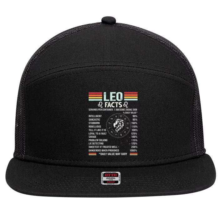 Retro Leo Zodiac Sign Astrology July August Birthday Leo 7 Panel Mesh Trucker Snapback Hat