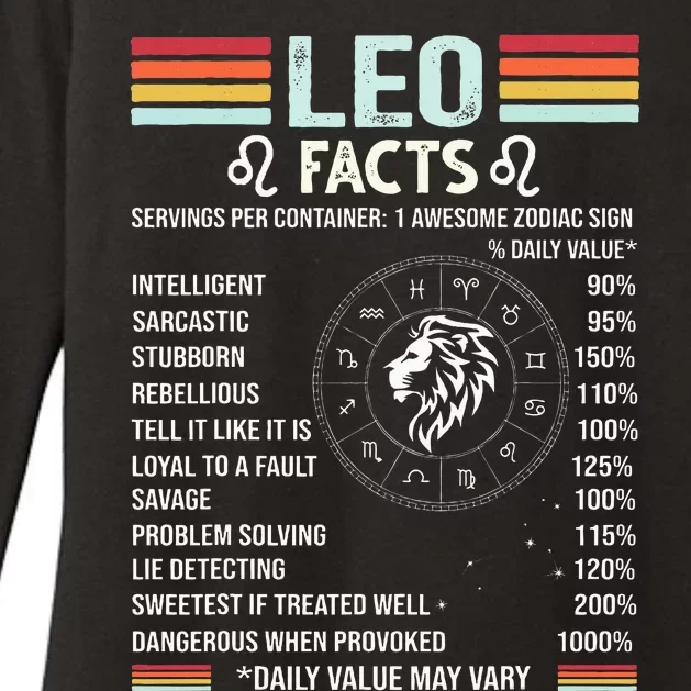 Retro Leo Zodiac Sign Astrology July August Birthday Leo Womens CVC Long Sleeve Shirt