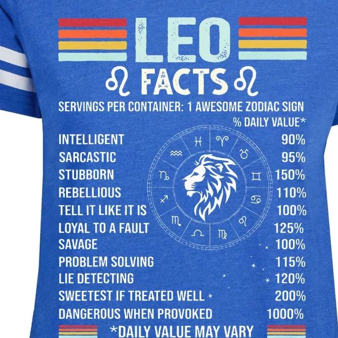 Retro Leo Zodiac Sign Astrology July August Birthday Leo Enza Ladies Jersey Football T-Shirt