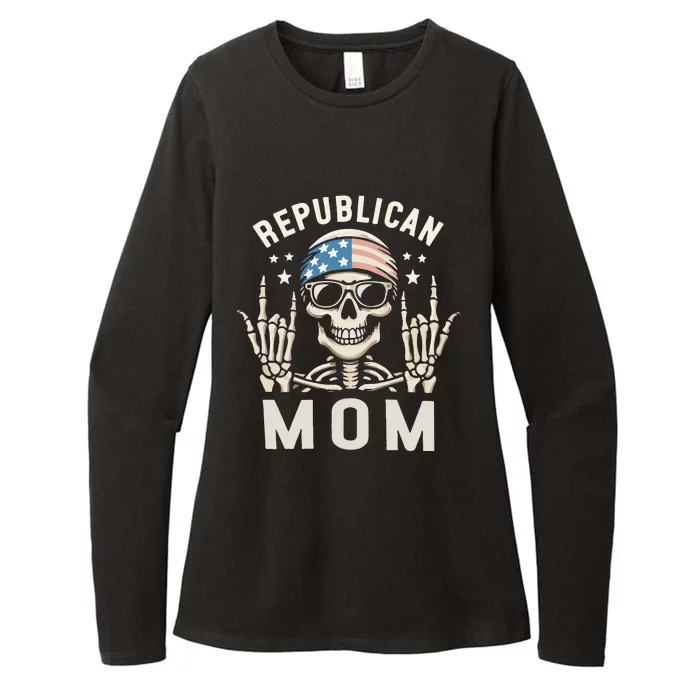 Republican Mom 2024 Election Skeleton Womens CVC Long Sleeve Shirt