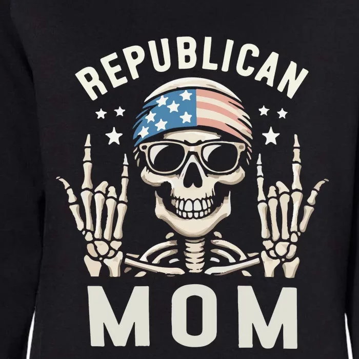 Republican Mom 2024 Election Skeleton Womens California Wash Sweatshirt