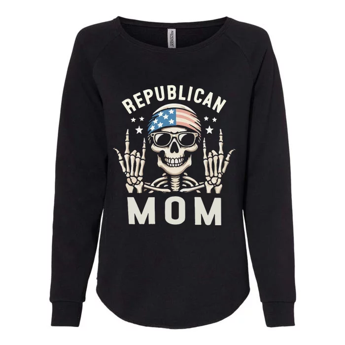 Republican Mom 2024 Election Skeleton Womens California Wash Sweatshirt