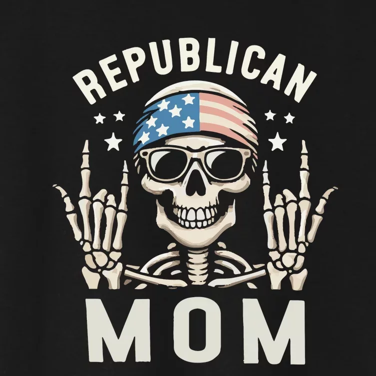 Republican Mom 2024 Election Skeleton Women's Crop Top Tee