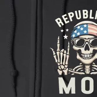 Republican Mom 2024 Election Skeleton Full Zip Hoodie