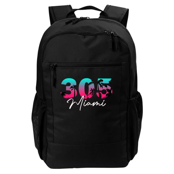 Retro Miami 305 Flamingo Colors Daily Commute Backpack