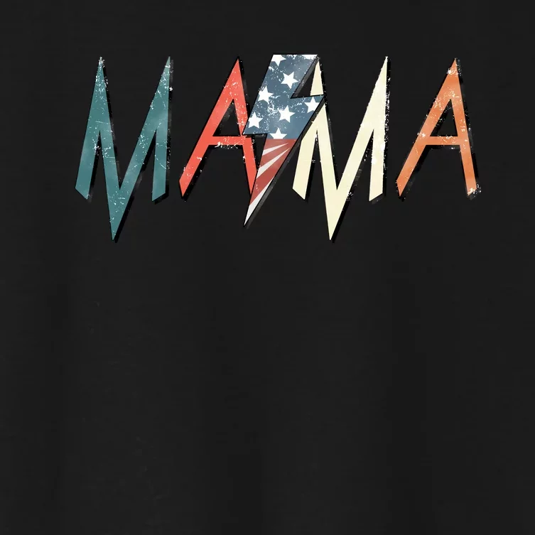 Rocker Mama 4th Of July Mom Mother's Day Women's Crop Top Tee