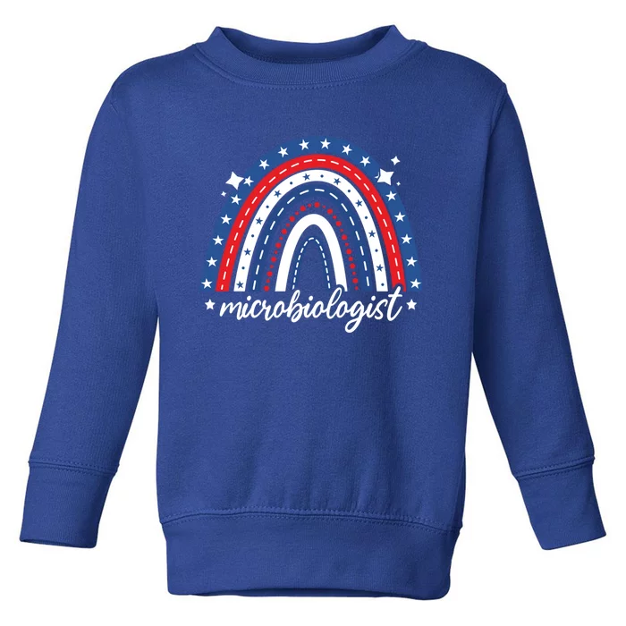 Rainbow Microbiologist 4th Of July Usa America Patriotic Gift Toddler Sweatshirt