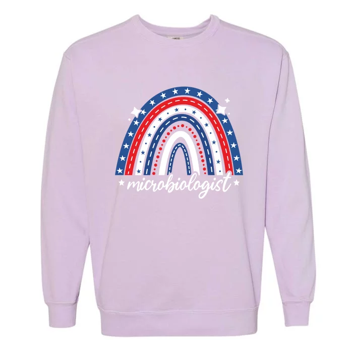 Rainbow Microbiologist 4th Of July Usa America Patriotic Gift Garment-Dyed Sweatshirt