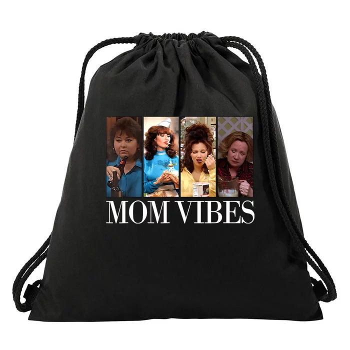 Retro Mom 90’S Vibes Vintage MotherS Day Iconics Mom Drawstring Bag