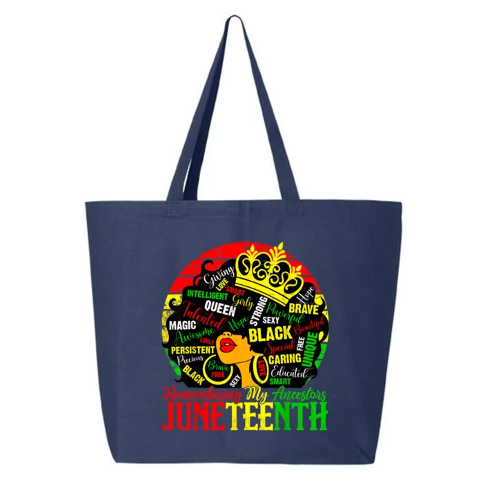 Remembering My Ancestors Juneteenth Celebrate Black Women 25L Jumbo Tote