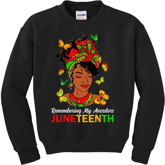 Remembering My Ancestors Juneteenth Celebrate Black Kids Sweatshirt