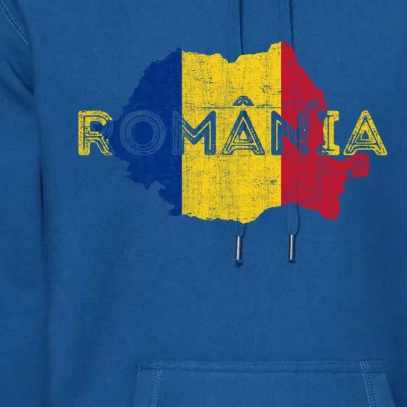 Roian Map And Flag Souvenir Gift Distressed Roia Gift Premium Hoodie