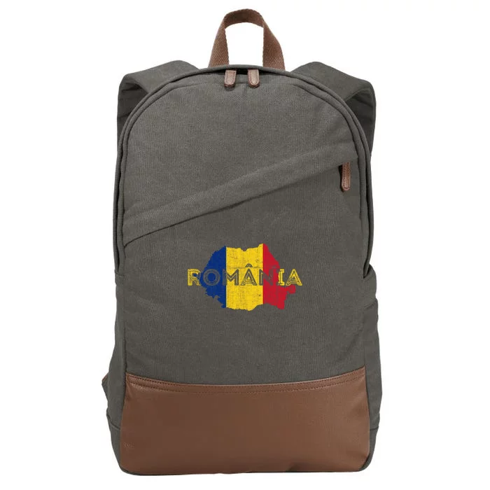 Roian Map And Flag Souvenir Gift Distressed Roia Gift Cotton Canvas Backpack