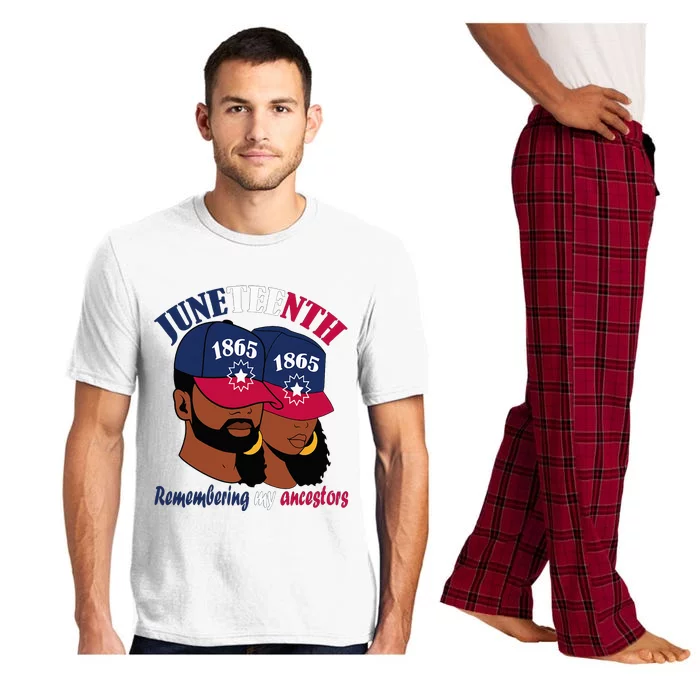 Remembering My Ancestors Juneteenth flag blue red white Pajama Set