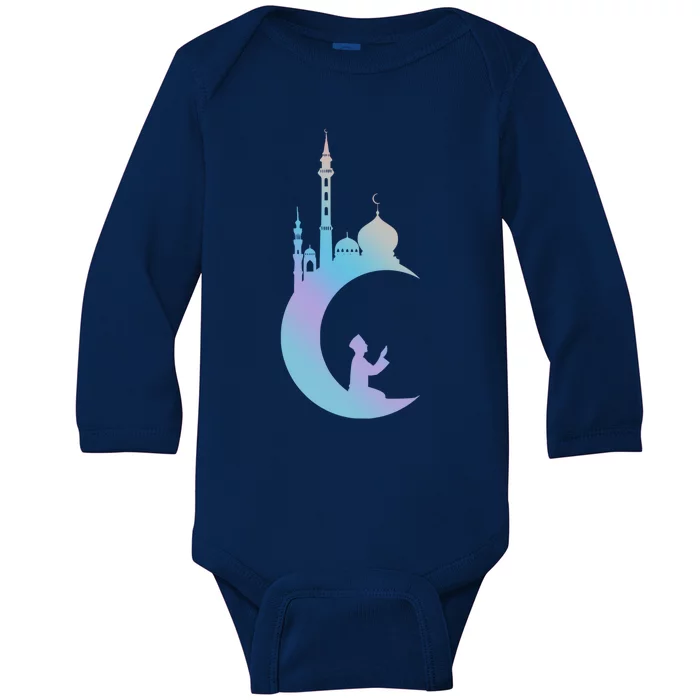 Ramadan Muslim Allah Islam Kareem Mubarak Mosque God Symbol Cool Gift Baby Long Sleeve Bodysuit