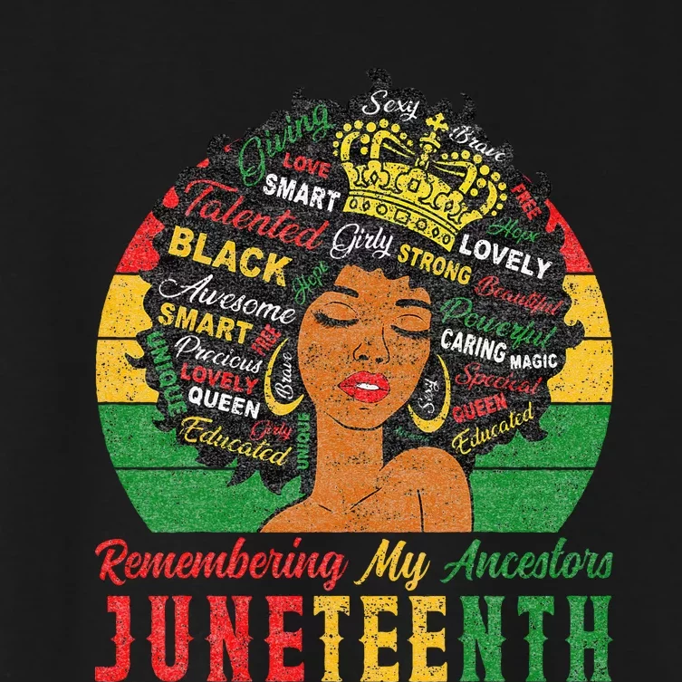 Remembering My Ancestors Juneteenth Proud Black Women's Crop Top Tee