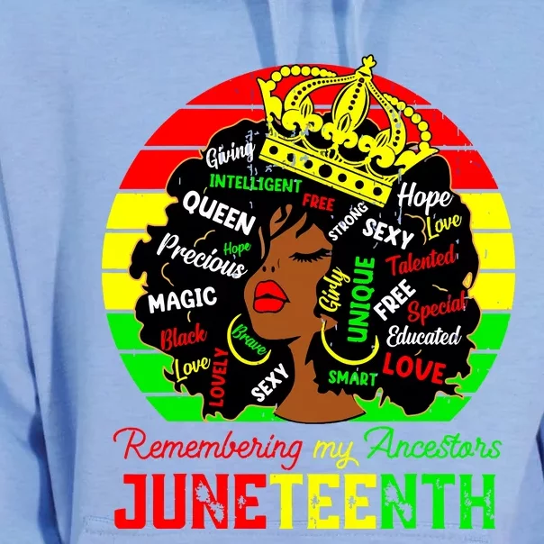 Remembering My Ancestors Juneteenth Celebrate Blackome Wn Unisex Surf Hoodie