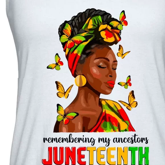 Remembering My Ancestors Juneteenth Celebrate Black Women Ladies Essential Flowy Tank