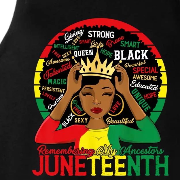 Remembering My Ancestors Juneteenth Celebrate Black Pride Women Ladies Tri-Blend Wicking Tank