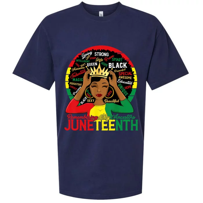 Remembering My Ancestors Juneteenth Celebrate Black Pride Women Sueded Cloud Jersey T-Shirt