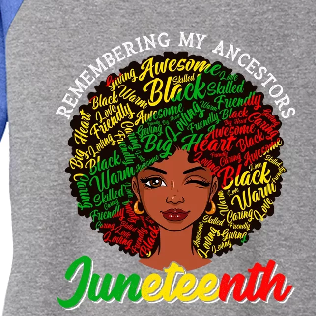 Remembering My Ancestors Juneteenth Black African Gift Women's Tri-Blend 3/4-Sleeve Raglan Shirt