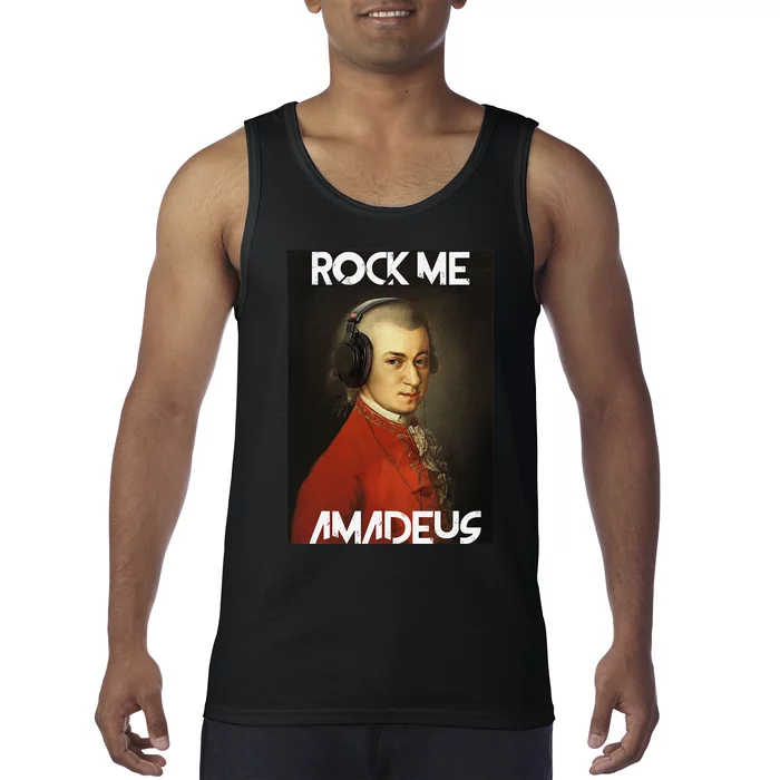 Rock Me Amadeus Wolfgang Amadeus Mozart Piano and Music Tank Top