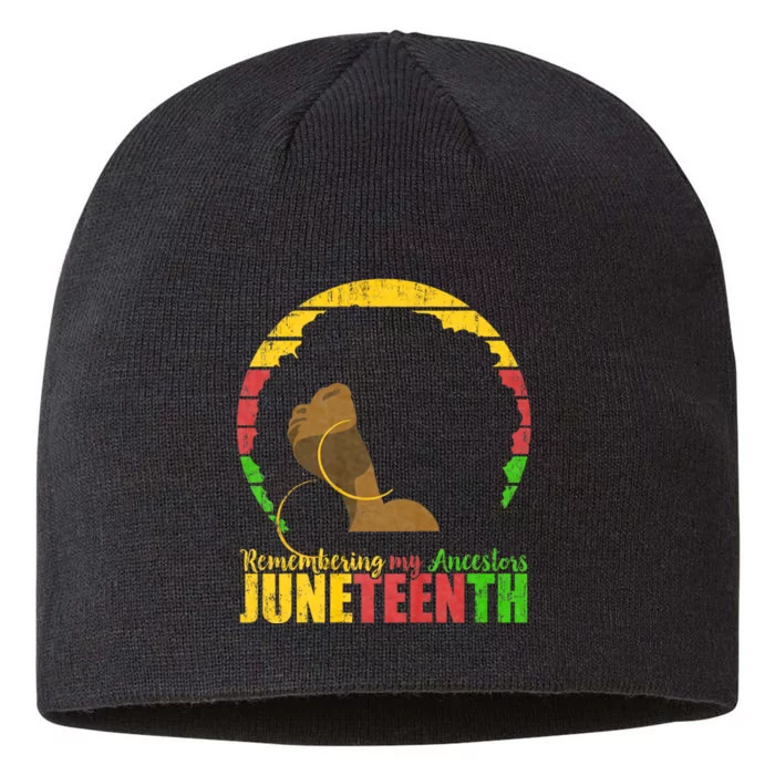 Remembering My Ancestors Juneteenth Black Freedom 1865 8 1/2in Sustainable Knit Beanie