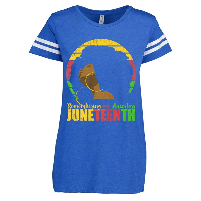 Remembering My Ancestors Juneteenth Black Freedom 1865 Enza Ladies Jersey Football T-Shirt