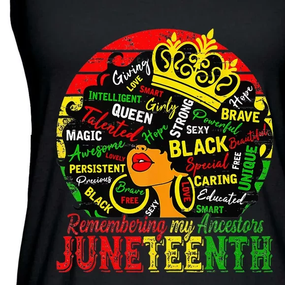 Remembering My Ancestors Juneteenth Celebrate Black Women Ladies Essential Flowy Tank