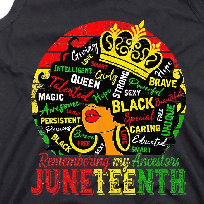 Remembering My Ancestors Juneteenth Celebrate Black Women Tank Top