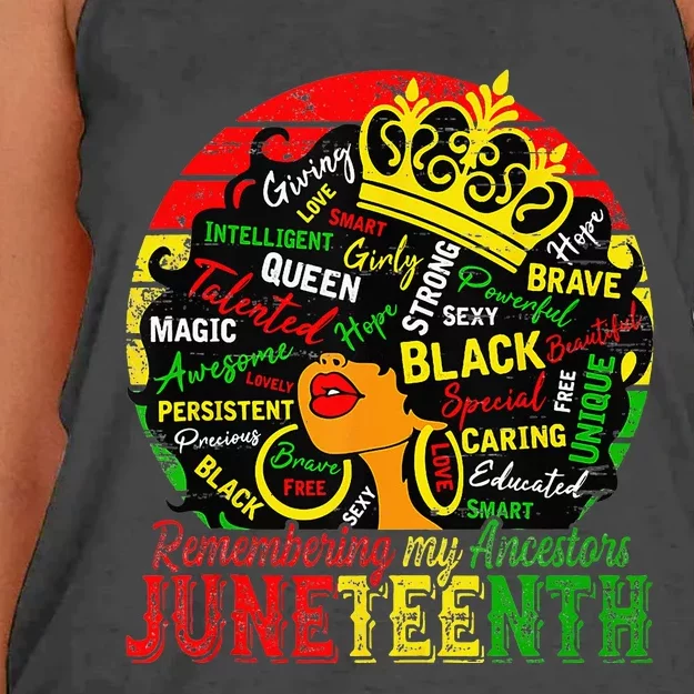 Remembering My Ancestors Juneteenth Celebrate Black Women Women's Knotted Racerback Tank