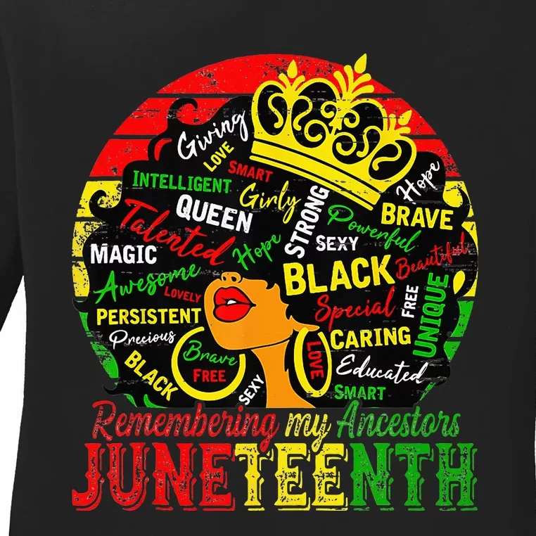 Remembering My Ancestors Juneteenth Celebrate Black Women Ladies Long Sleeve Shirt